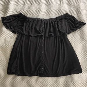 American Eagle gray off the shoulder shirt